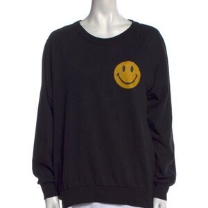 Aviator Nation Black Smiley Face Sweater